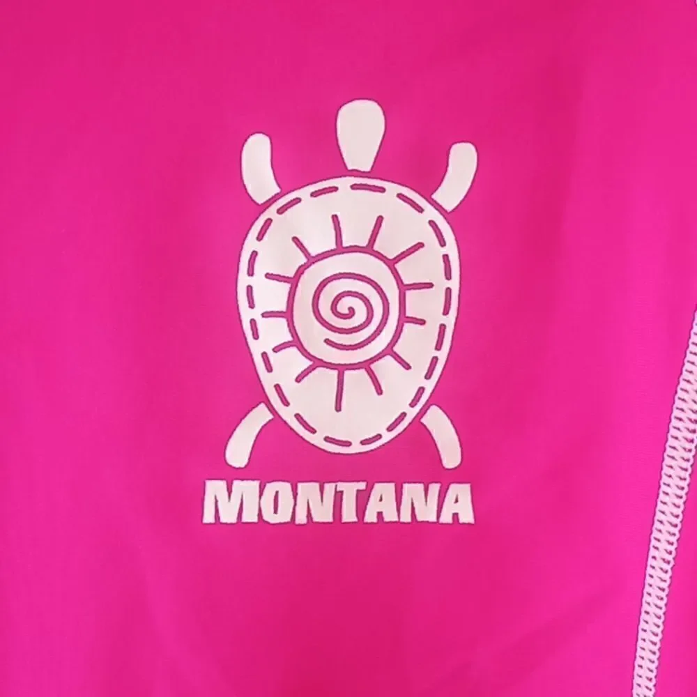 Girls Rash Gaurd Montana Logo Swim Shirt Swimsuit Bathing Suit Size 10/12